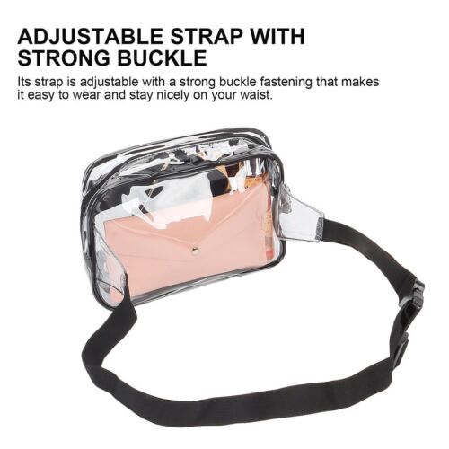 Men Women Transparent Waist Bag Clear Pouch Outdoor Travel Pack Adjustable US - Picture 3 of 11