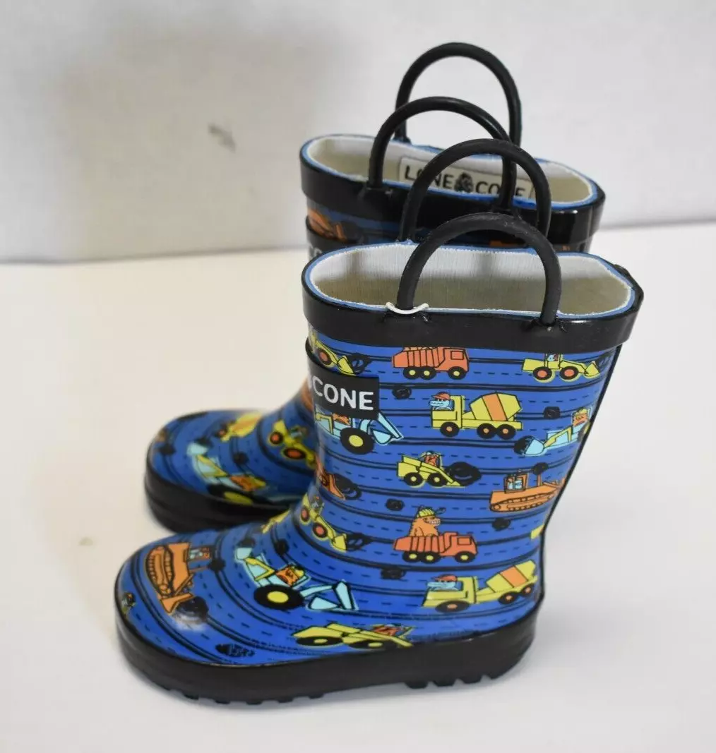 Lonecone Toddler Rain Boots Construction Monsters with Easy on