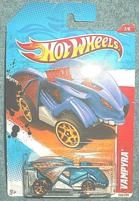 2010 HOT WHEELS VAMPYRA THRILL RACERS CAVE '11 BLUE 1:64 DIECAST CAR - NEW