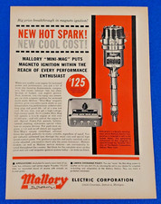 1961 Mallory Magneto Ignition Original Print Ad American Classic Muscle Car Ign. 1961 Mallory Magneto Ignition Original Print Ad American Classic Muscle Car Ign.