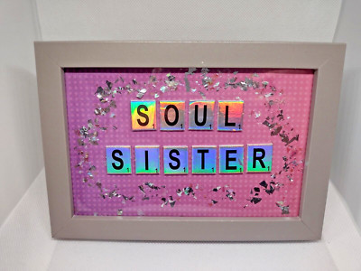 Personalisiertes Geschenk. Scrabble Buchstaben im Rahmen. Seelenschwester. beste freunde geschenk  