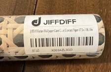JiffDiff Wallpaper Peel Stick Rattan 17.3x118.1" MCM 100 sq ft+ NEW