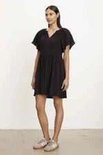 VELVET By Graham & Spencer Jamie V-Neck Dress Black S $189 F9