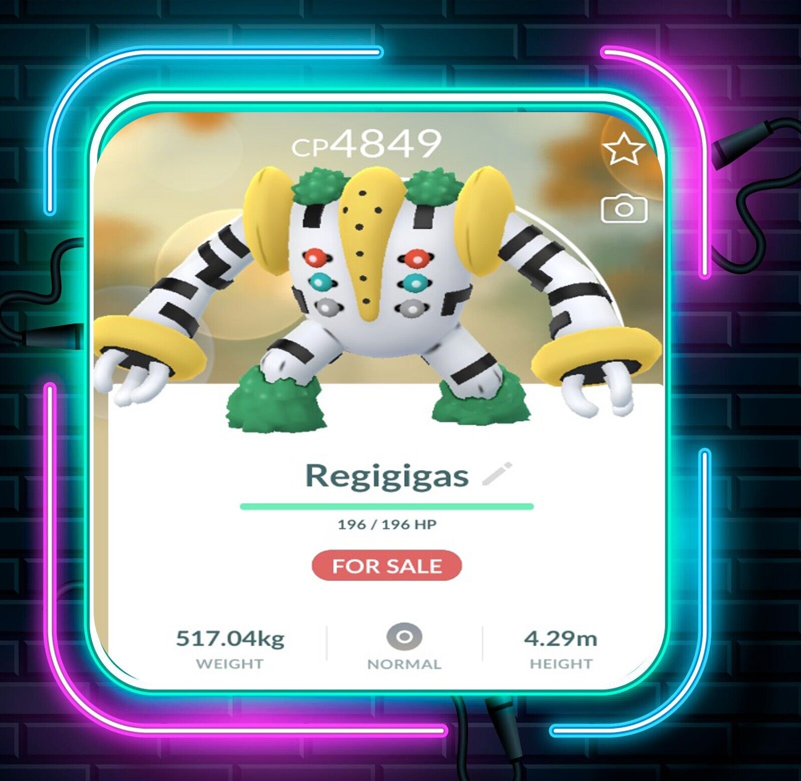 Pokemon Go Regigigas 3000+ High CP for pokedex entry and PvP