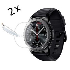 Bubble-Free Tempered Glass 2x Screen Protector f Samsung Gear S3 Frontier Watch