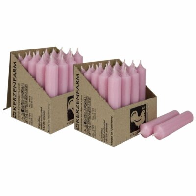 2 x 25 Stabkerzen Pastellaltrosa 100 x 22 mm Kerzenfarm Kerzen Candle Set