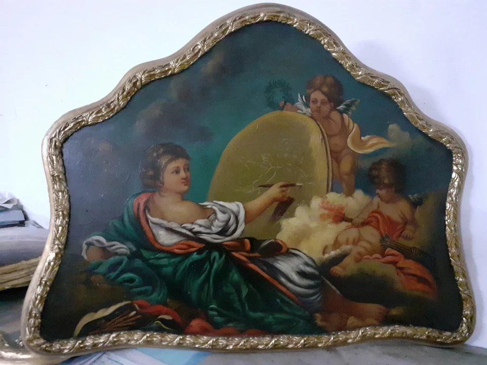 Cadre Scène Peint Sur Table En Bois Grand Cadre Baroque Or 60X80 CM - Photo 4/4