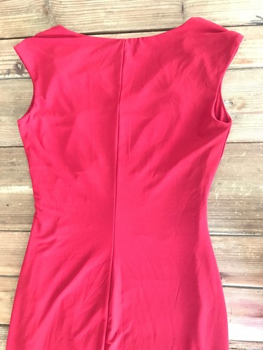 Vestido Ralph Lauren Rojo Sin Mangas Fruncido Talla 6 - Imagen 6 de 7