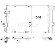 Condenser, air conditioning Behr Mahle AC378000S for Opel