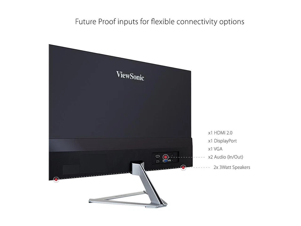 ViewSonic VX2276-SMHD Black 22" 7ms Full HD 1080P IPS UltraSlim Frameless - Image 4 of 4