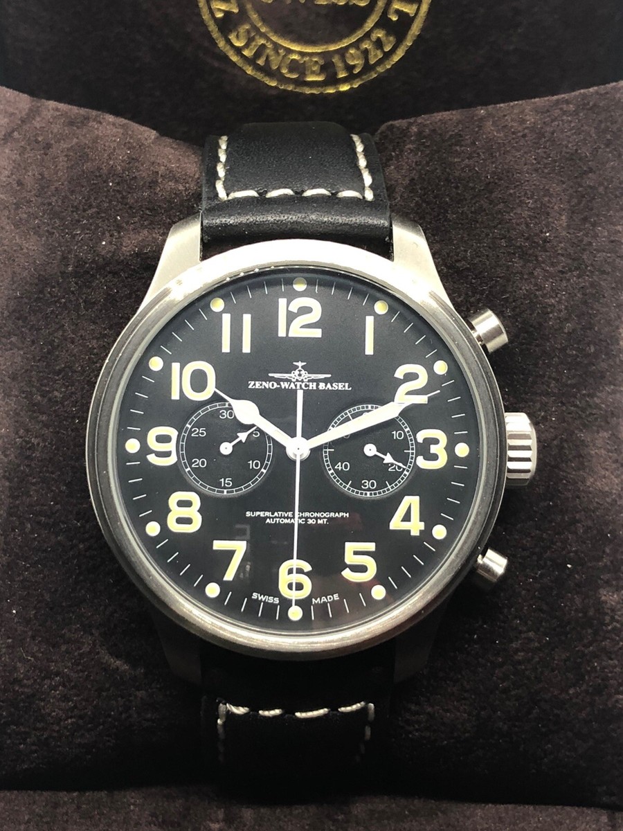Zeno-watch Basel Pilot Chronograph 2030 Dubois Depraz | eBay