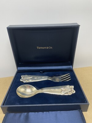 Tiffany & Co. Solid Sterling Silver Baby Spoon & Fork Set in