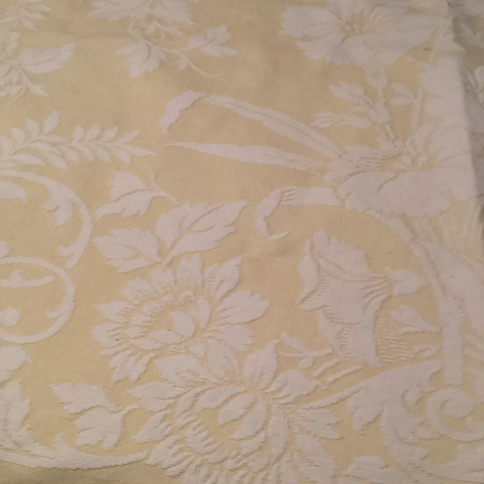 Дамасское жаккардовое покрывало желтое с разделенным углом полное двойное двустороннее покрывало - Изображение 4 из 4