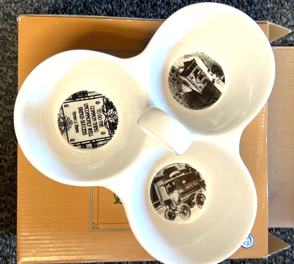 HEINZ CADDY SERVER 2006 Gift Porcelain Off White 3 Sections NEW in BOX - Image 2 of 4