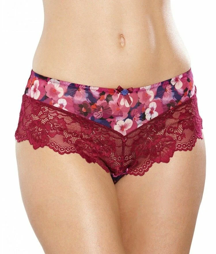 Slip Short Charnos Violet Berry - Taille M/L, Neuf Avec étiquettes, Glamour Fleuri