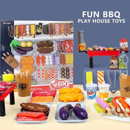 80 PCS BBQ Grill Playset Toy Barbecue Kitchen Cooking Playset - Picture 4 of 9