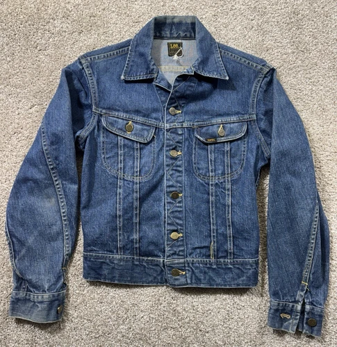 Vintage Lee Jacket Mens 36 Denim 101-J trucker Riders 60s 70s sanforized western