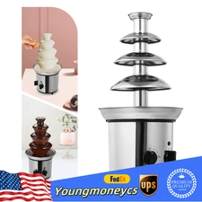 Chocolate Fountain Machine 4 Tier Stainless Steel Luxury Cheese Cascading Fondue