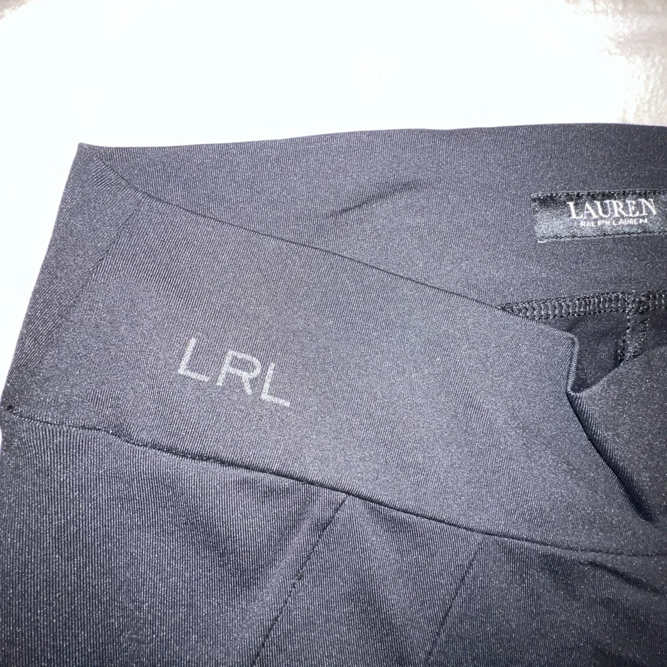 LRL Lauren Ralph Lauren 黑色高腰 Ponte 紧身裤,尺寸 L — 第 3/4 张图片