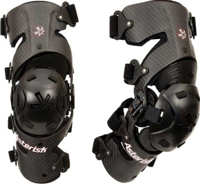 Asterisk Adult Carbon Cell 1.2 Knee Brace Set - Motocross Dirt Bike MX ATV