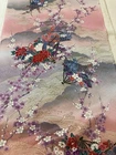 @@scraps, 14"x41" Japanese  kimono silk fabric/vintage/ plum blossom RA18