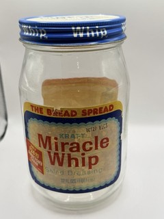 Vintage Miracle Whip 32oz Glass Jar Lid Original Label Kitchen Collectible