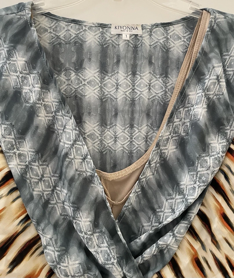 Kiyonna Maxi Meadow Dream Mujer Talla 1X Mangas Acampanadas Estampado Animal Geométrico Foto 4 de 4