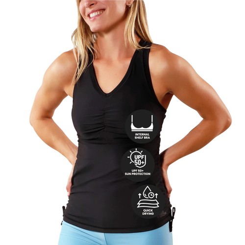 Women's Swim Tankini – Modest Tankini Top with Built-in Bra Support, UPF 50+ ...