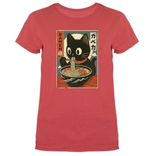 Cat Ramen Noodle Japanese Anime Manga Kawaii Cat Funny Humorous Women's  T-shirt