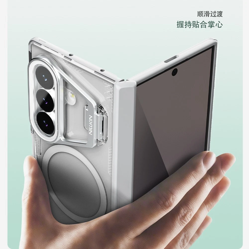 适用于三星 Z 折叠 8 Ultra Nillkin 磁性透明翻盖保护套 相机 支架 外壳 - 第 15/33 张图片