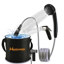 Portable Shower Camping Outdoor Camp Shower Pump, Rechargeable Battery Powere...