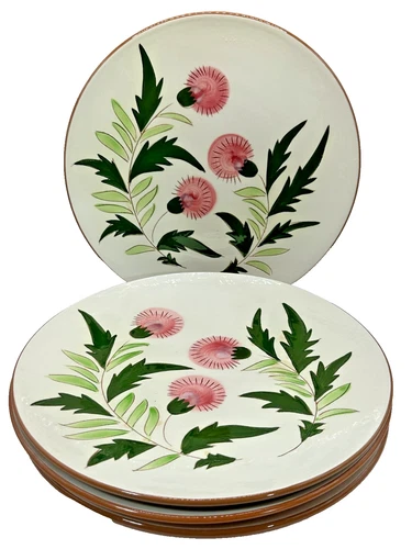 Set of 4 Thistle by Stangl Art Pottery 10" Dinner Plates