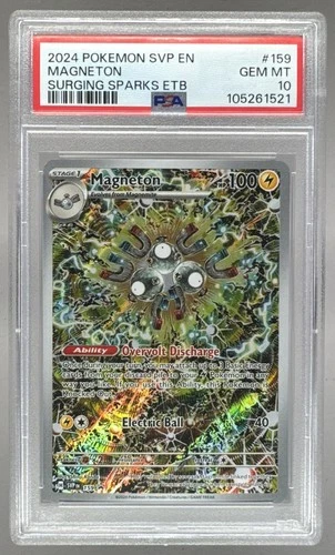 105261521 Magneton 2024 Pokemon SV Surging Sparks ETB Promo #159 PSA 10