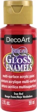 DecoArt Americana Gloss Enamels Acrylic Paint 2oz-True Red