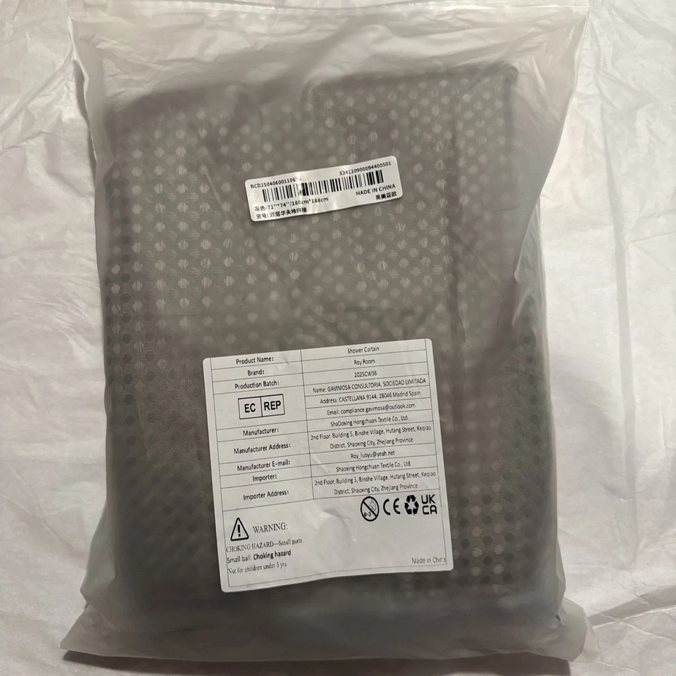 Roy Room Hookless Diamond Pattern Shower Curtain 71”74”180cm 188cm - Image 2 of 2