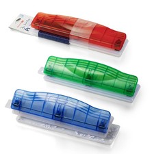 Officemate Translucent 3 Hole Punch Assorted Colors 8 Sheet Capacity Durable