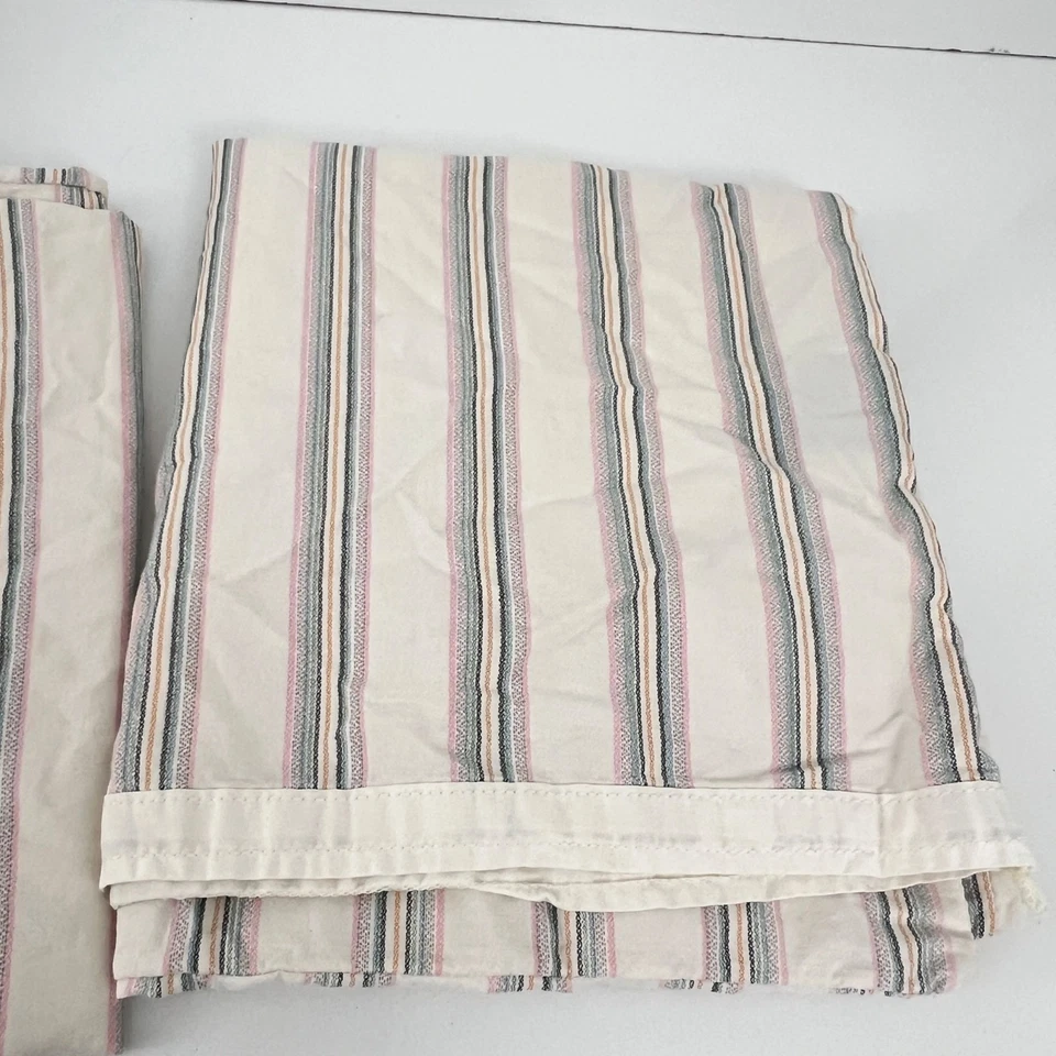 Ralph Lauren HAWK SPRINGS Striped Cream King Size Sheet Set USA Vintage - Image 4 of 4