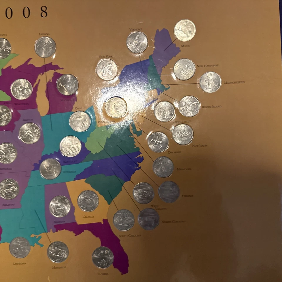 First State Quarters Of The United States Collectors Map 1999-2008 Complete  - Image 4 of 4
