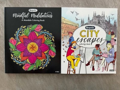 2 Crayola City Escapes & Mindful Meditations Adult Coloring Book New