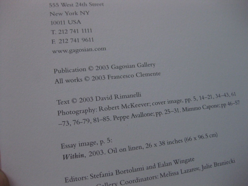 PAINTINGS 2000-2003 by Francesco Clemente - 1st HC - art Gagosian Gallery - Picture 5 of 7