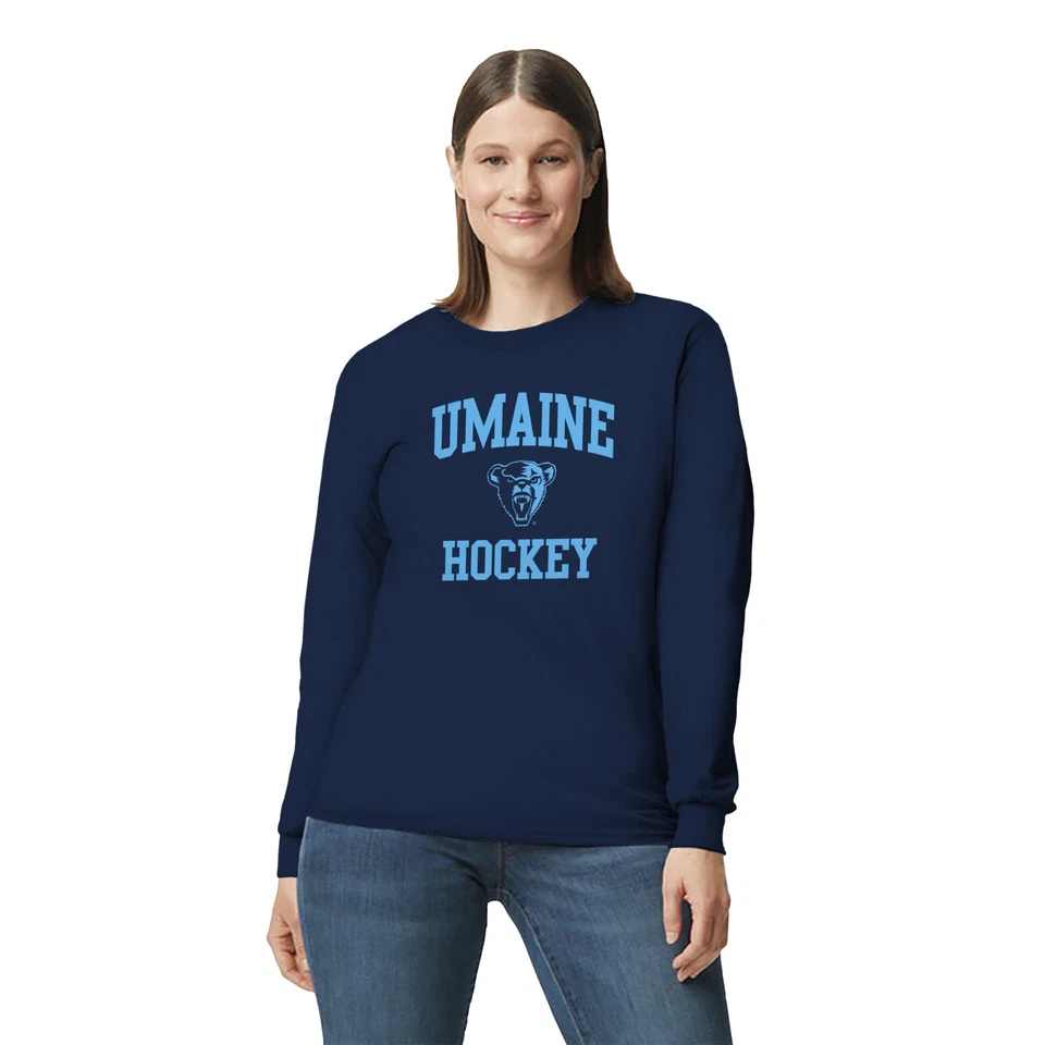 Maine Arch Logo Hockey Long Sleeve - Navy - Image 4 of 4