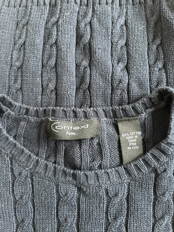 Suéter Context Azul Marino Cuello Redondo Pequeño Mediano Foto 3 de 3