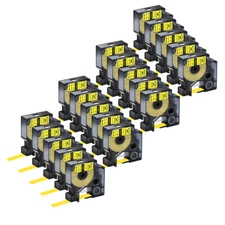 20PK 18054 IND Heat-Shrink Tube 3/8" BlackYellow for DYMO Rhino PRO 1000 5000