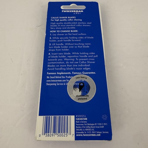 TWEEZERMAN PROFESSIONAL Corn/Callus Shaver Replacement 20 Blades Universal - Picture 4 of 4