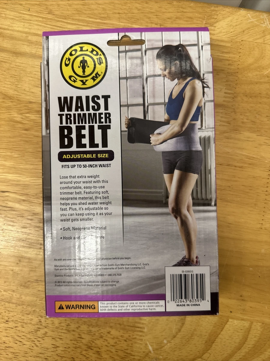 Gold's Gym Waist Trimmer Belt - Adjustable Size fits up to 50 inch Waist  Trims.