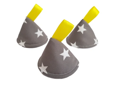 SMALL FACE WORLD Pee Pee Teepee x3 // Wee Stop Cones Teepees // Boy Baby Shower Gift / Grey Stars