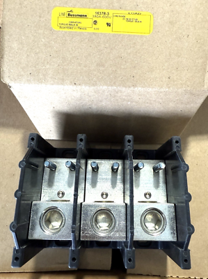 #ad Eaton BUSSMANN 16378 3 TERMINAL BLOCK 600VAC DC 380 AMP 3 POLE *NEW* $99.99