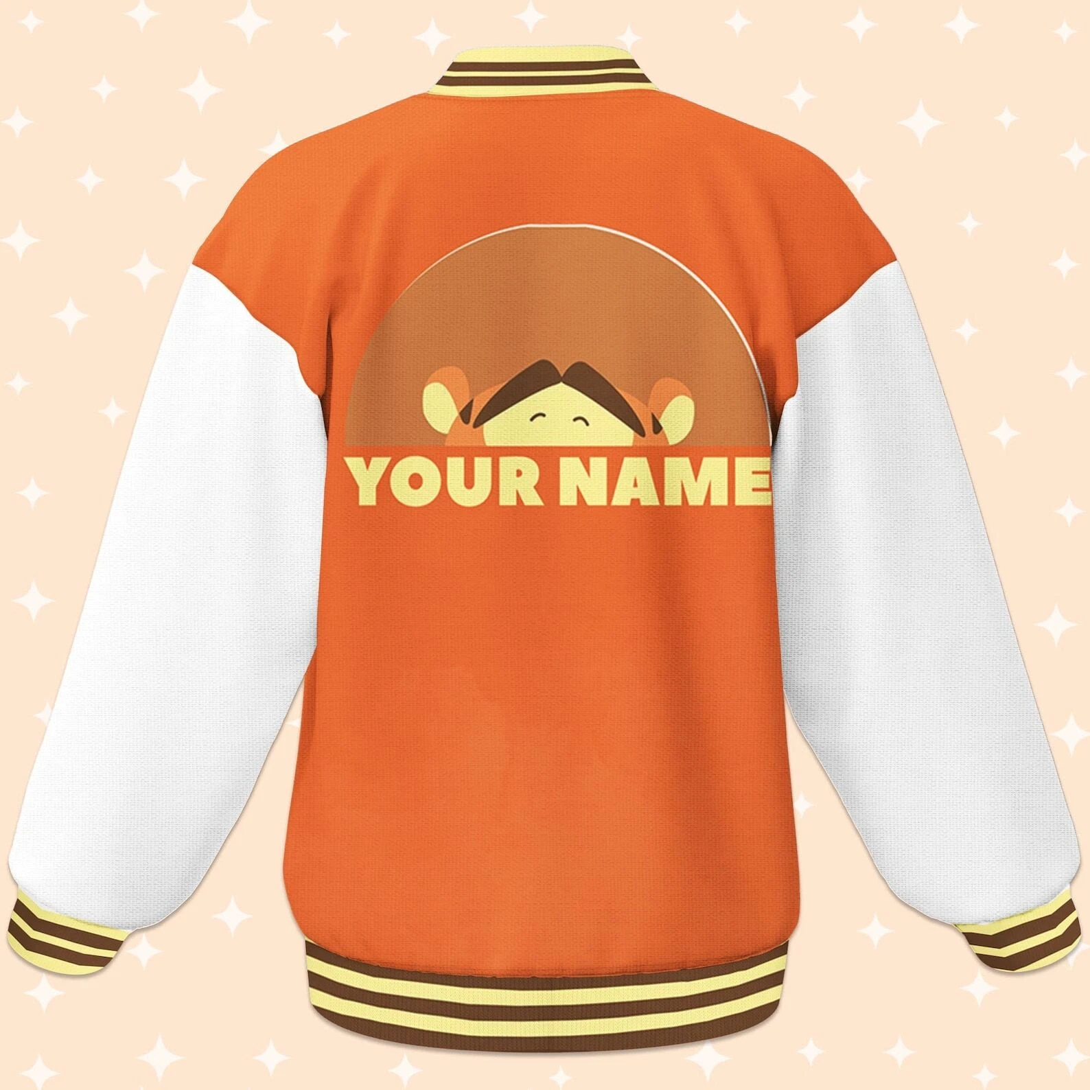Custom Tigger Orange Baseball Jacket, Adult Varsity Jacket, Personalized Disney