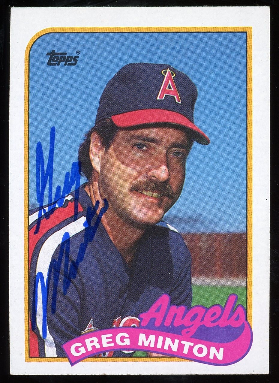 1989 Topps GREG MINTON Signed Card autograph AUTO ANGELS GIANTS