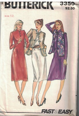 3350 UNCUT Vintage Butterick Sewing Pattern Miss Loose Fitting Jacket ...